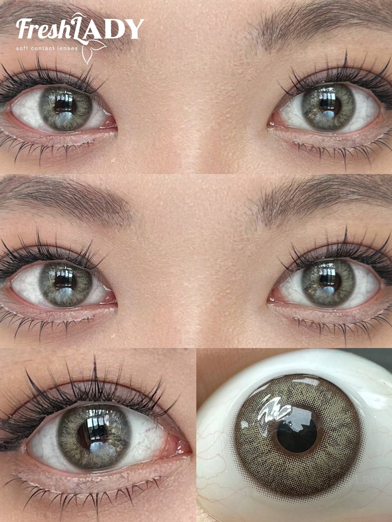 SHEIN FRESH LADY 1 Pair Emir Grey Contacts Soft Contact Lens Moonlight - Image 2