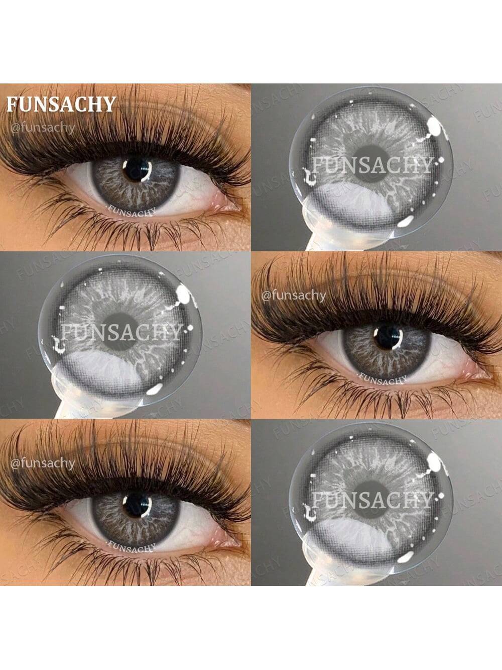SHEIN FUNSACHY Gray Contact Lenses 14.2mm Natural Soft Lenses Annual Disposable