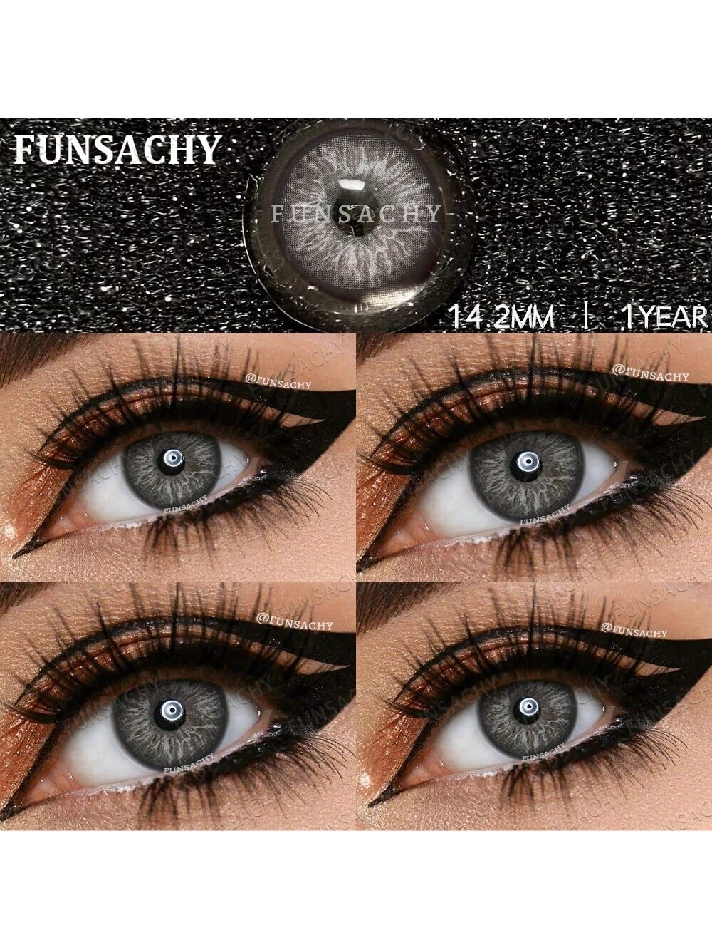 SHEIN FUNSACHY Gray Contact Lenses 14.2mm Natural Soft Lenses Annual Disposable - Image 4