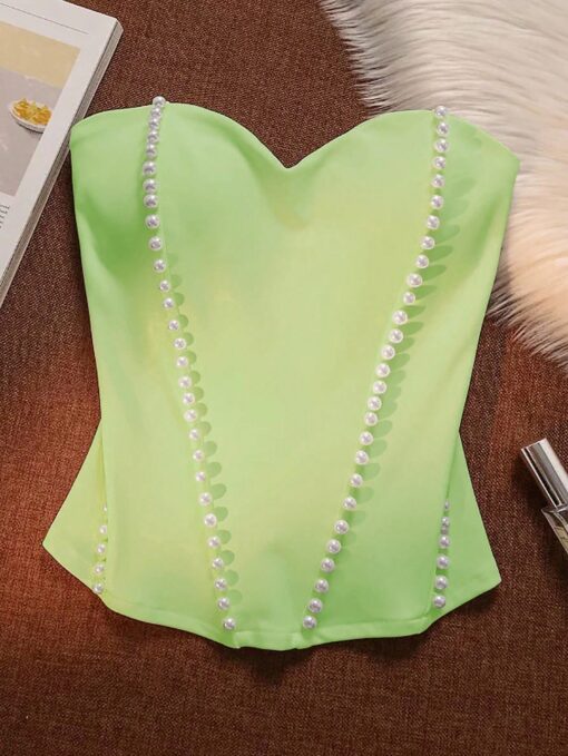SHEIN Franclia Women’s Elegant Elegant Simple Pearl Decor Bandeau