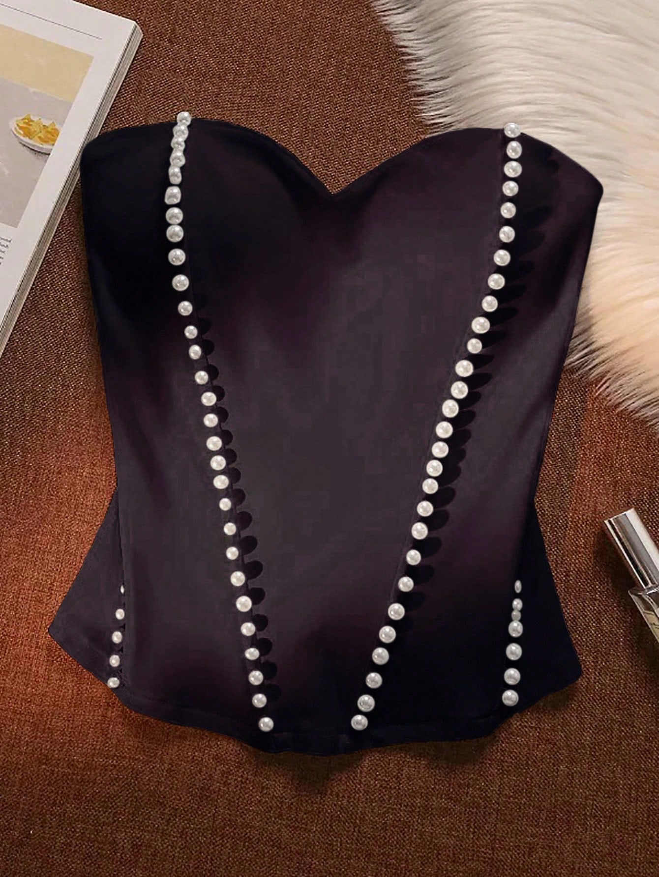 SHEIN Franclia Women's Elegant Elegant Simple Pearl Decor Bandeau