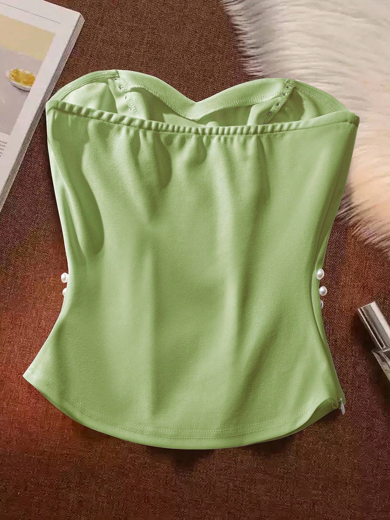 SHEIN Franclia Women's Elegant Elegant Simple Pearl Decor Bandeau - Image 2