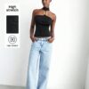 SHEIN Maija Women's Summer Fashionable Metal Decor Halter Neck Top