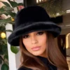 SHEIN Outdoor Casual Series, Solid Color Bucket Hat, Faux Fur Hat