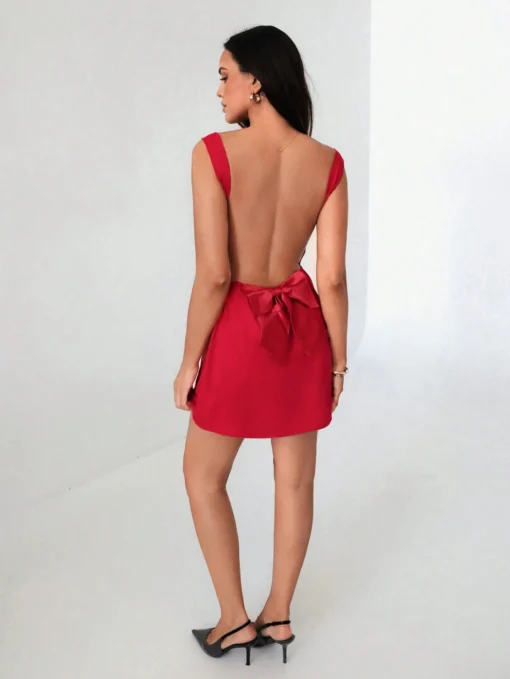 SHEIN Roylia Bow Backless Sexy Camisole Mini Dress - Image 3