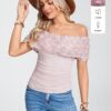 SHEIN LUNE Summer Elegant Vacation Off The Shoulder Top