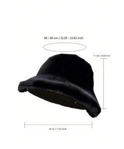 SHEIN Outdoor Casual Series, Solid Color Bucket Hat, Faux Fur Hat
