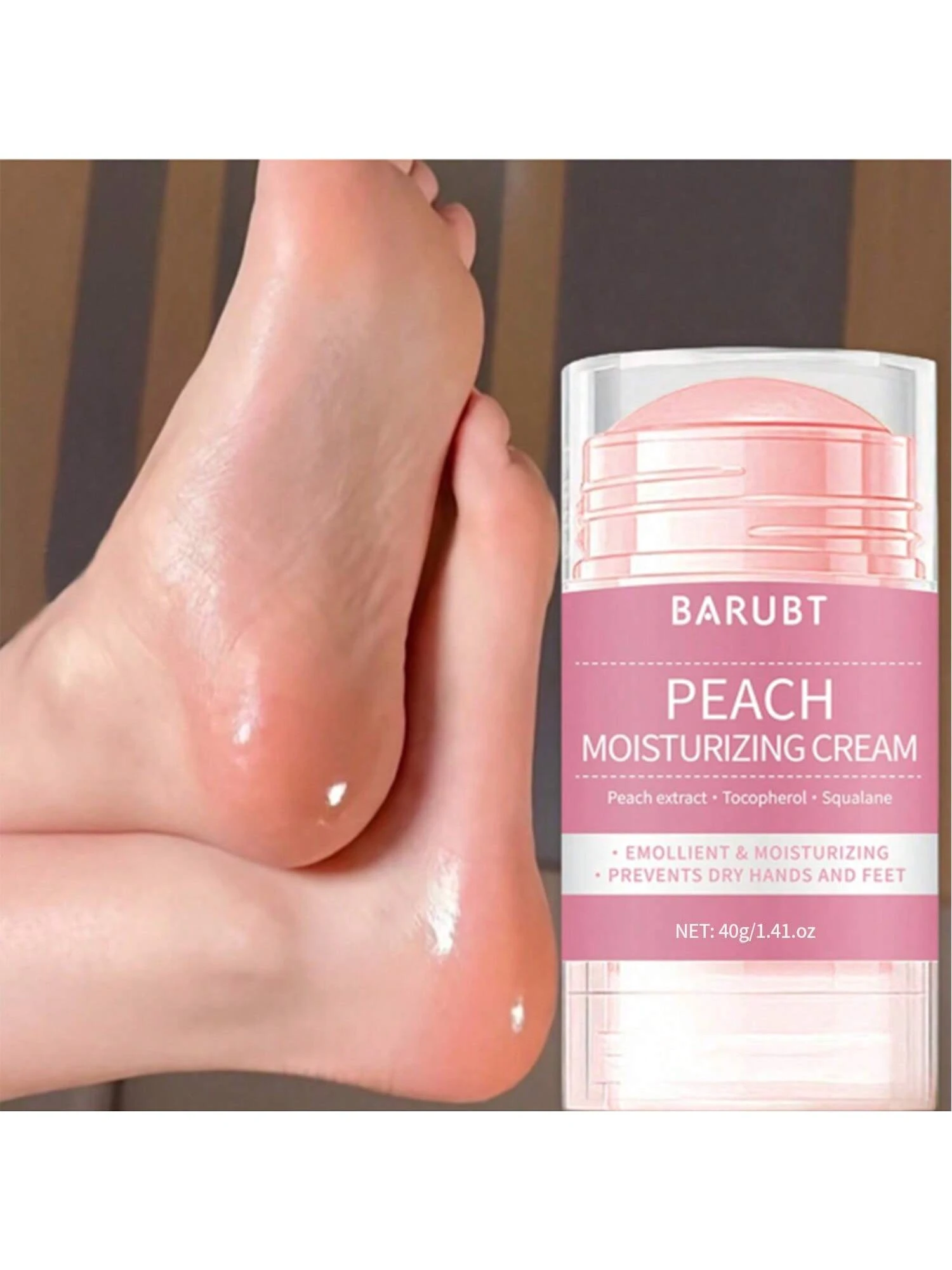 BARUBT 40g Peach Foot Cream, Suitable For Dry & Cracked Feet And Heels