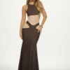 MISSGUIDED Sleeveless Mesh Panel Bodycon Evening Gown Special Occasion Dress