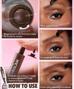 Alternative view of SHEGLAM Brow-Fection Angled Brush & Dip-Chocolate
