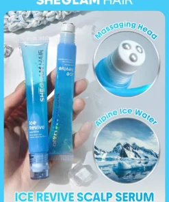 SHEGLAM HAIR Ice Revive Scalp Serum,Cooling Alpine Water Roll,Hair Massage Serum Roll
