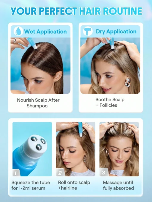 SHEGLAM HAIR Ice Revive Scalp Serum,Cooling Alpine Water Roll,Hair Massage Serum Roll - Image 3