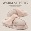 Women Furry Cuff Thick Soft Sole Anti-Slip Slippers