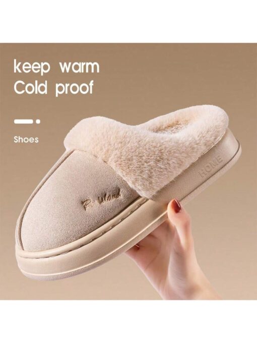 SHEIN Women Furry Cuff Thick Soft Sole Anti-Slip Slippers - Image 3