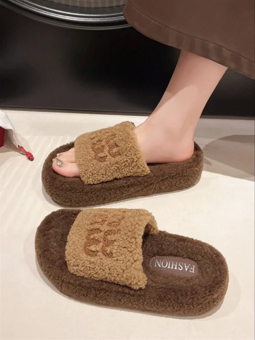 SHEIN Women's New Thick Sole Fluffy Slippers - Image 2