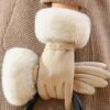 SHEIN Women's Touchscreen Gloves In Beige, Waterproof