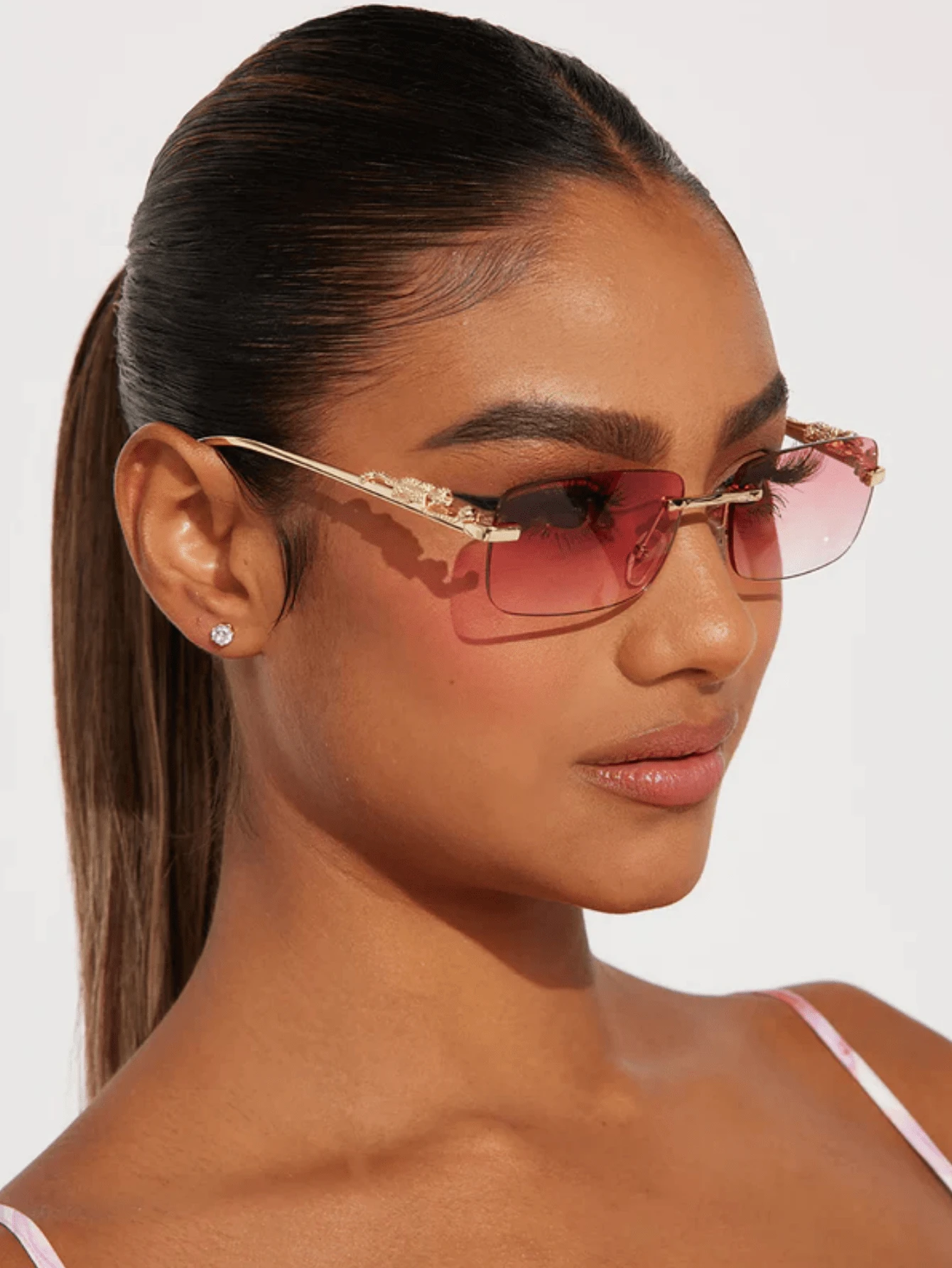 SHEIN 1 Pair Women's Fashion Metal Frame Leopard Decor Fashion Glasses