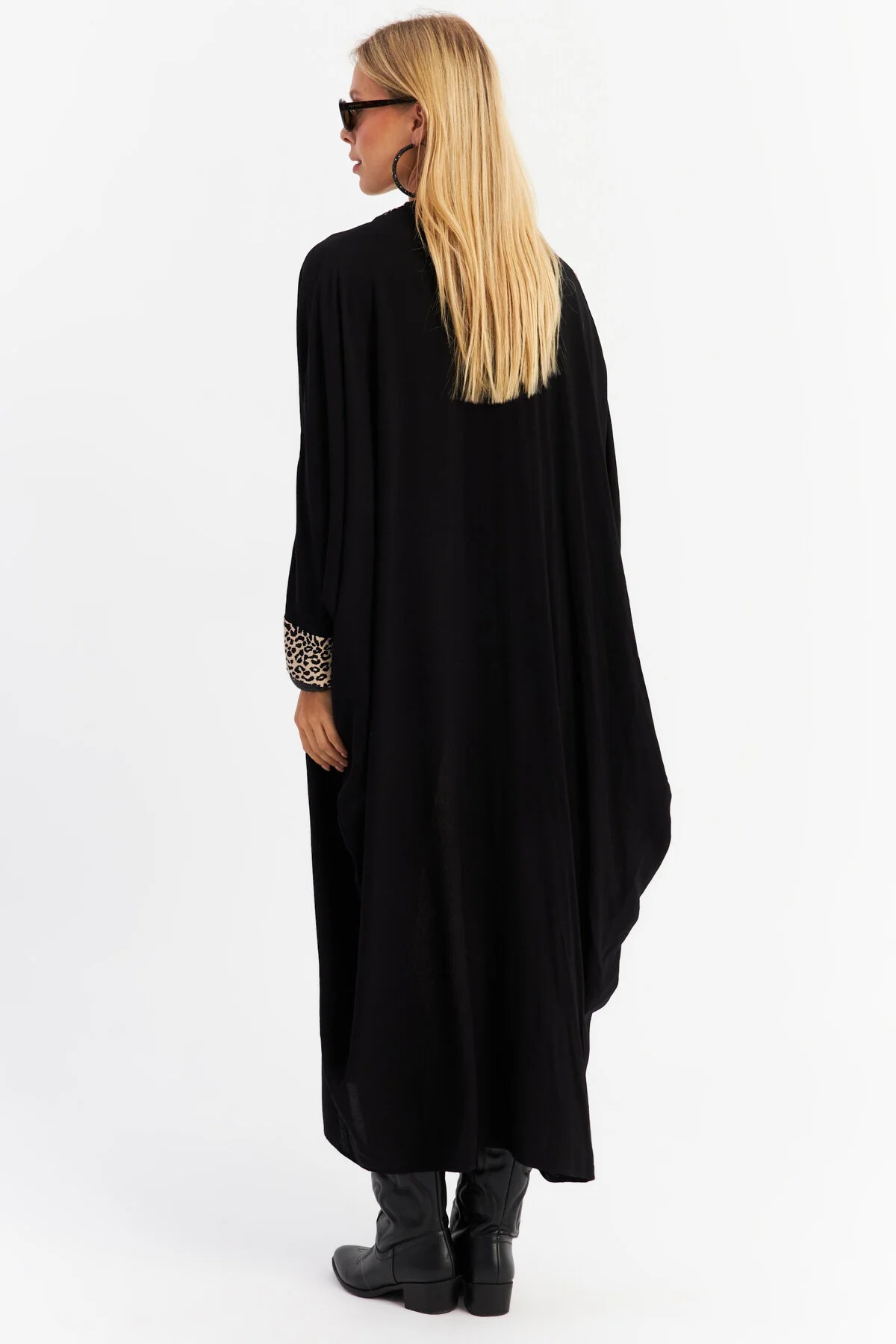 Trendyol Leopard Blocked Black Maxi Women's Dress - Camel Alo15 - Image 4