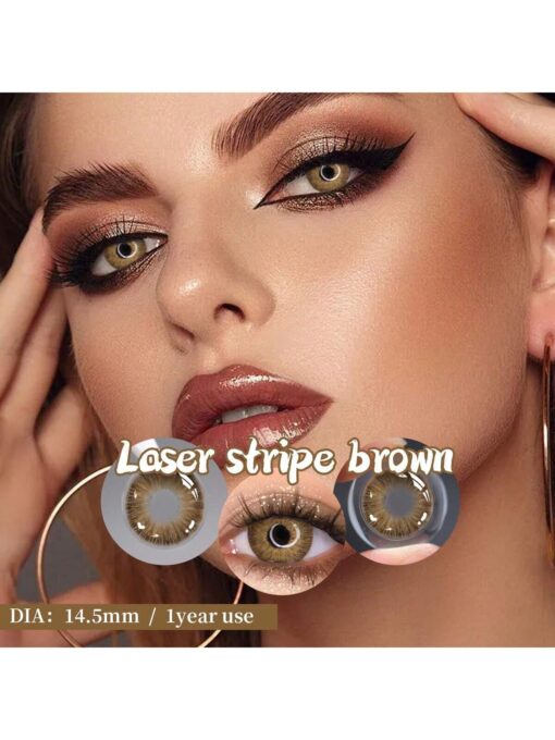 SHEIN 1 Pair Colored Contact Lenses, Including Brown, Gray & Designed Colored Contact Lenses, Suitable For Daily Wear & Dates, 1 Year Lifespan - Image 2