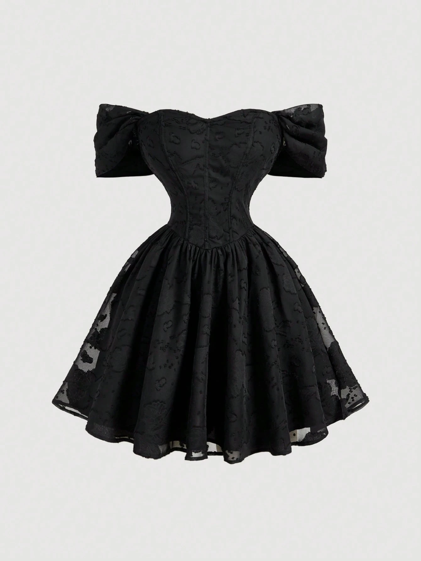 SHEIN MOD Women's White Off Shoulder Romantic Dress