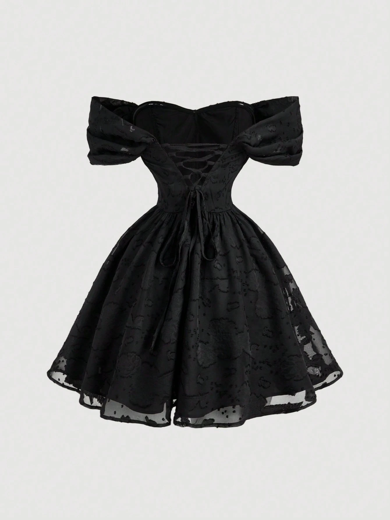 SHEIN MOD Women's White Off Shoulder Romantic Dress - Image 3