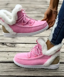 Women'S Casual Flat Ankle Boots with Lace