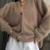 Women's Elegant Faux Mink Sweater