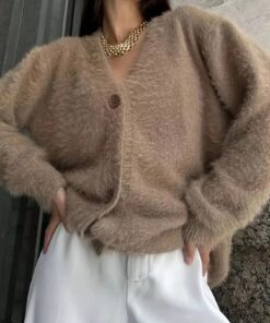 Women's Elegant Faux Mink Sweater