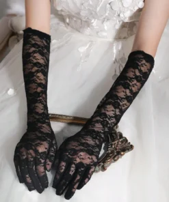 SHEIN Accessories 1 Pair Women Lace Embroidered Gloves