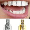 SHEIN Accessories 1pc Bar & 4 Rhinestone Single Tooth Grillz, Personalized Hip Hop Style Suitable For Men And Women Daily Wear