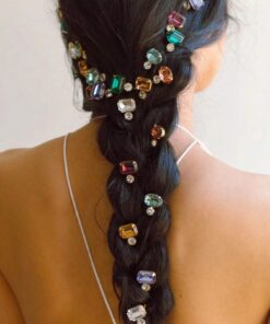 SHEIN Accessories 6pcs/Set Rhombus Pattern Shiny Bohemian Elegant Hair Clips