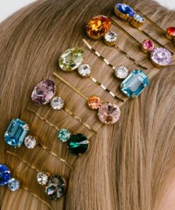 SHEIN Accessories 6pcs/Set Rhombus Pattern Shiny Bohemian Elegant Hair Clips