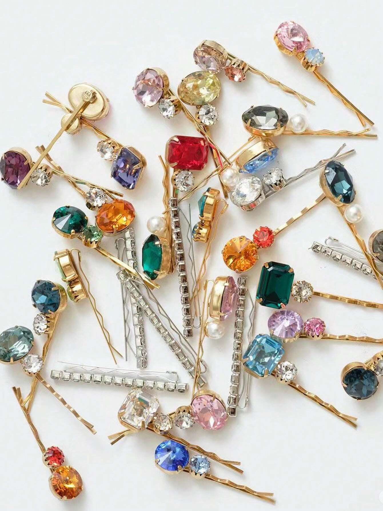 SHEIN Accessories 6pcs/Set Rhombus Pattern Shiny Bohemian Elegant Hair Clips