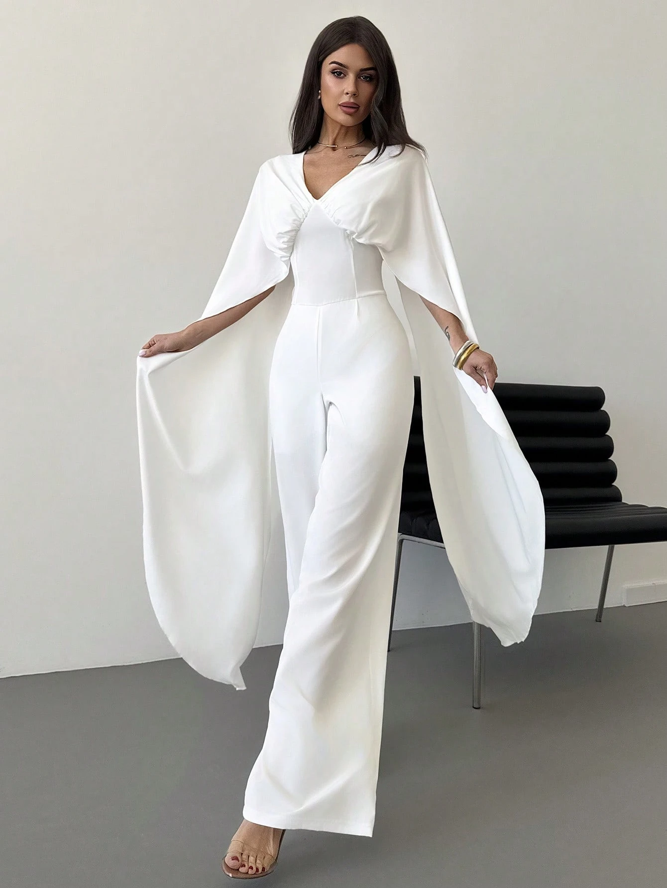 SHEIN Firerie Women's Elegant Minimalist Romantic Charm Vacation V-Neck - Image 2