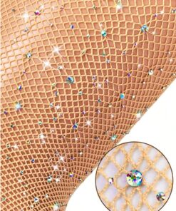 SHEIN Lingerie Women's Fashion Rhinestone Crystal Fishnet Socks Tight Pants